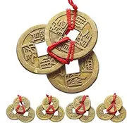 Chinese Fortune Coin - Ancient Chinese Dynasty Coin with Red String | Fortune Coin Feng Shui Coin Good Luck Coin Ancient Chinese Dynasty Time Coin for Attracting Wealth Success