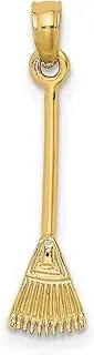 [JewelryWeb] 5.3mm Gold 3 d Leaf Rake Garden Tool Charm