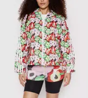Adidas x Marimekko White Multicolor Long Sleeve Windbreaker Hooded Jacket Sz S