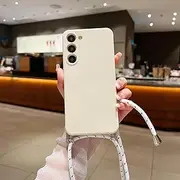 [Bakicey] Mobile Phone Lanyard Compatible with Samsung Galaxy A14 / 5G, Silicone Mobile Phone Case, Necklace Case with Strap, Protective Bumper Case Cover with Chain for Samsung Galaxy A14 5G, Antique