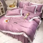 Duvet Covers Double,Bed Skirt 4 Sets of Summer Days Silk bedding-16_2.0M Bed 4