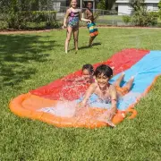 Water Slide H20 GO Inflatable DOUBLE 18f Kids Outdoor Toy w/Drench Pool Swim