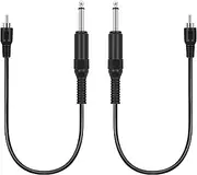 Bolvek RCA to 6.35mm 1/4 inch, 2 Pack RCA Male to 6.35mm TS Mono Male Jack Adapter Audio Cable for Speaker Mixer Amplifier TV AV Receiver Guitar