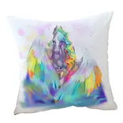 Colorful Rainbows and Starlight Pegasus Cushion Cover