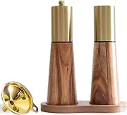 Gold Salt Shaker and Pepper Grinder Set,Stainless Steel Manual Salt Shaker and Pepper Mill,Adjustable Thickness,Suitable for Kitchen,Barbecue,Picnic,2 Packs