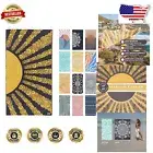 Golden Hour Yellow/Navy Turkish Bath Towel - Soft, Organic & Machine Washable