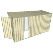 Build-A-Shed 1.2 x 3.7 x 2.0m Tunnel Shed Tunnel Hinged Door with 1 Sliding Side Door - Cream