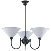 Black Mabel 3 Lights Pendants Ashford White Metal Shade Upwards Period Lighting Luke Edwardian Inspirations