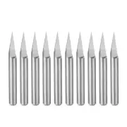 1/8" Shank 0.1mm Tip 30 Degree Carbide Wood Engraving Bit CNC Router Tool 10pcs