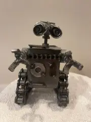 Disney Wall-E Robot Hand Crafted Recycled Metal Art Sculpture Figurine