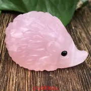1pc Natural Rose Quartz Hedgehog Skull Quartz Crystal Carved Reiki Healing 1.5''
