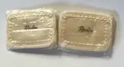 NOS 2 Vintage REVLON Petite, Futurama Compact Oblong VELOUR POWDER Puffs USA
