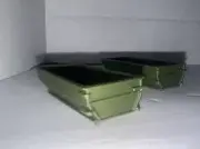 (2) HO scale roll off dumpsters industrial business military 1:87 Train Scenery