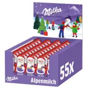 Milka Mini Santa Claus Alpenmilchschokolade 15g 55er Pack Of