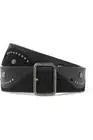 ️ SAINT LAURENT Black SUEDE LEATHER STUDDED Leather WAIST Belt IT-75 US-28/30