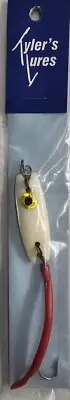 Calvin Tyler Lures White Jig With Red Hose And Mustad Hook