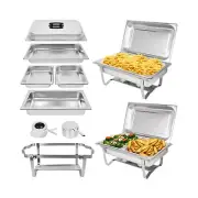 Food Warmers for Parties [2 Pack] 8QT Stainless Steel Chafing Dish Buffet Set...