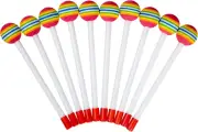 10 Pieces Drum Sticks for Kids, Rainbow Lollipop Drumsticks Soft Foam Head Beat