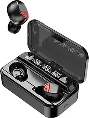 Sky-5 Wireless Noise Cancelling Bluetooth 5.2 Earbuds with Microphone and Long Lasting Battery, Light Weight and immersive Premium Sound, Black for Unisex