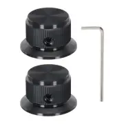 2PCS Aluminium Potentiometer Knobs Control Knob 24mm for Guitar Amplifier Black