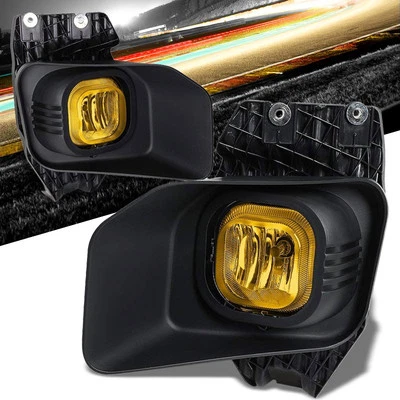 Front Fog Light Lamp Black Bezel+Bulbs Amber Lens For 11-16 F-Series Super Duty