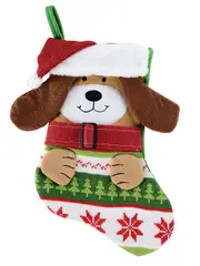 Doggy Santa Paws With Floppy Ears & Knitted Jumper Christmas Stocking - 40cm