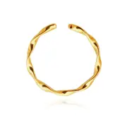 Culturesse Amor Sterling Silver 2cm Fine Adjustable Open Ring 18K Filled Gold