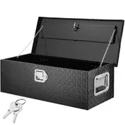 Heavy Duty Aluminum Truck Bed Tool Box, Diamond Plate Tool Box with Side Handle and Lock Keys, Storage Tool Box Chest Box Organizer for Pickup, Truck Bed, RV, Trailer, 762 x 330 x 244 mm,