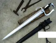 Hand Forged Carbon Steel 24" Blade Falicon Sword Full tang With Leather Sheath
