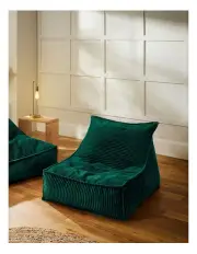 [Cadence & Co.] Wilde Ribbed Luxe Fleece Beanbag Cover in Emerald