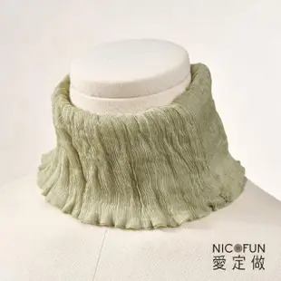 【NicoFun 愛定做】100%Silk真絲 流行色彩百搭圍脖(100%桑蠶絲 領巾 圍巾 圍脖 髮帶 皺褶絲巾)