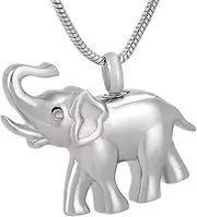 KBFDWEC Elephant Suspension Cremation Urn Necklace Animal Casual/Sporty Funeral Casket Memorial Jewelry