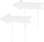 POPETPOP 2pcs Blank Signs with Removable Arrows Directional Signage for Lawn Wedding Party Stylish Corrugated Design for Enhanced Visibility