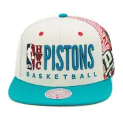 Mitchell & Ness Detroit Pistons Hardwood Classics Snapback Hat Cap - Off White