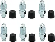 6 PCS Brake Bleeder Screws,Bleeder Valve,Bleeders,Caliper Bleeder Screw with Rubber Cap M10x1.0-29.2mm, H9407-6,107391,Standard Metric Bleeding Screws Bleed Kit