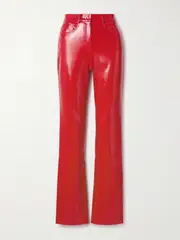 [Norma Kamali] Norma Kamali - Vegan Patent-leather Skinny Pants - Red - x small x small Red