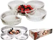Circleware Crystal Clear Heavy Glass Divided Dish Trellis 5 Pc Serving Set Heavy