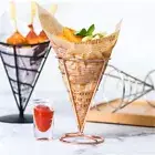 Snack Rack fried chicken Chip Cone Fryer French Fries Wire Oil Holder Basket✿