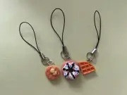 lot of 3 breakfast food charms for cell phone/backpack/key chain/purse cute!