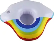 ibasenice Sets Rainbow Cloud Floating Seat Drink Cup Holder Inflatable Pool Party Accessory PVC Material Easy to Carry Pcs