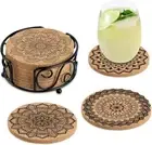 Absorbent Cork Coasters with Holder – Housewarming Gift & Home Decor