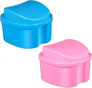 WOFASHPURET 2Pcs Portable Case Lightweight Outdoor Storage for Dentures Retainers Accessories Durable Container for Travel Home More Easy to Carry Prevents