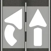 2 Pcs Straight & Turn Combo Arrow Stencils, 20" x 42" Silicone Pavement Stenc...