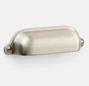 NEW Rejuvenation VERNON 4" BIN PULLS Brushed Nickel Finish, C100197 (Cup/Handle)