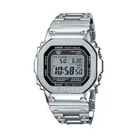 在飛比找PChome24h購物優惠-【CASIO G-SHOCK】金屬感太陽能方形電子腕錶-白銀