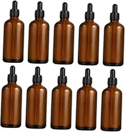 DECORNIJIA 10Pcs Refillable Empty Essential Oil Bottle with Dropper Brown Travel Bottle for DIY Perfume Aromatherapy Blends Portable Liquid Dispenser for Essential Oils
