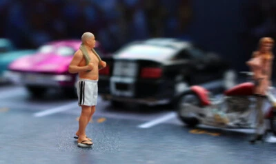 3D print 1/64 people handsome uncle Morning run fit 1:64 car mini sand