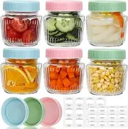 [Cehomi] 8 oz Mason Jars 6 Pack, 240 ml Glass Canning Jars with Regular Mouth Lids, Small Glass Storage Containers for Jelly, Jam, Honey, Pickles, Spice, Overnight Oats