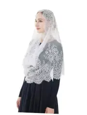 Spanish Infinity Veils for Church Lace Chapel Veils Catholic Church Veil White