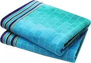 COTTON CRAFT Oversized Beach Towel - 2 Pack Big & Huge Towel Set - 100% Cotton - Pool Picnic Bath Towel - Plush Terry Jacquard Velour 450 GSM Thick Super Soft Absorbent Luxury - 35 x 70 - Blue Tiles